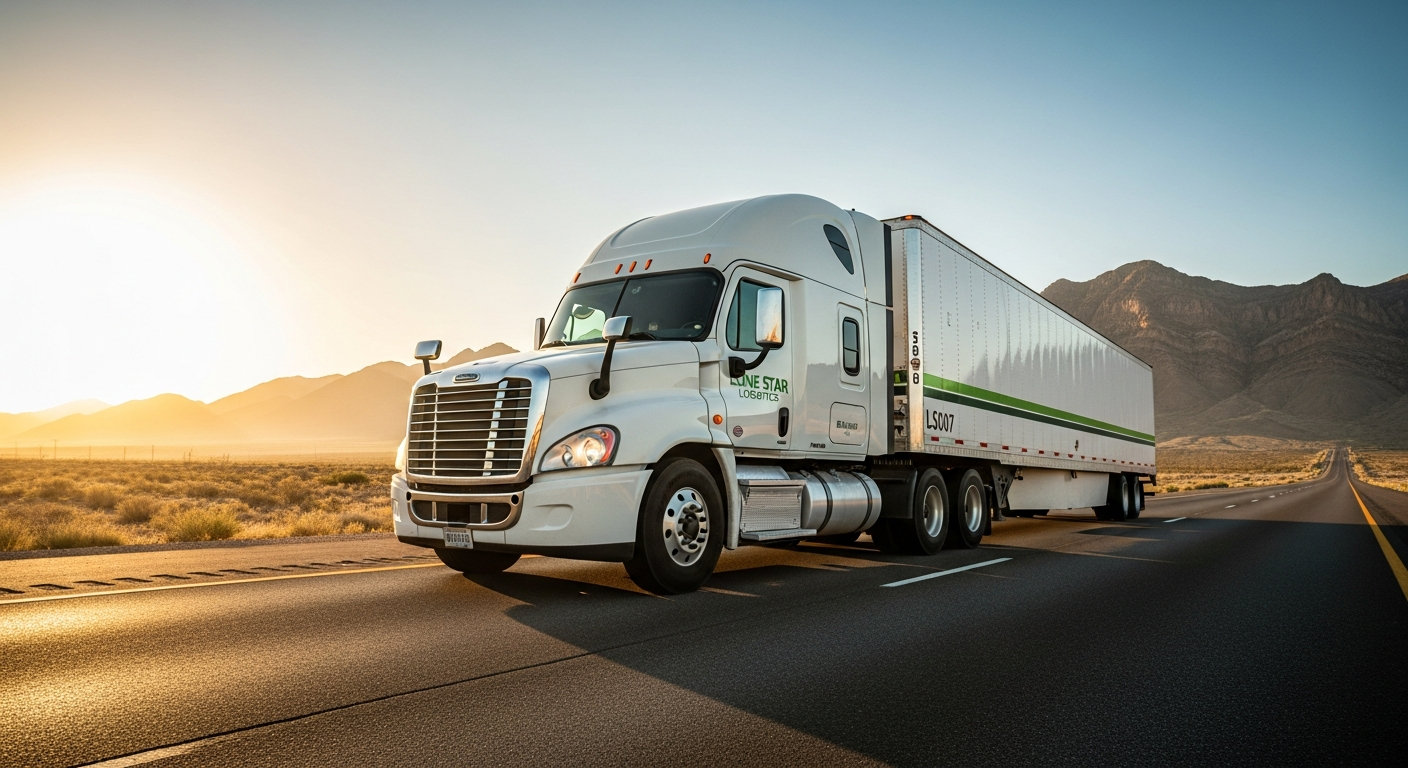 Dry van semi truck